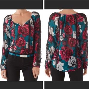 WHBM Surplice Popover Top Sz L